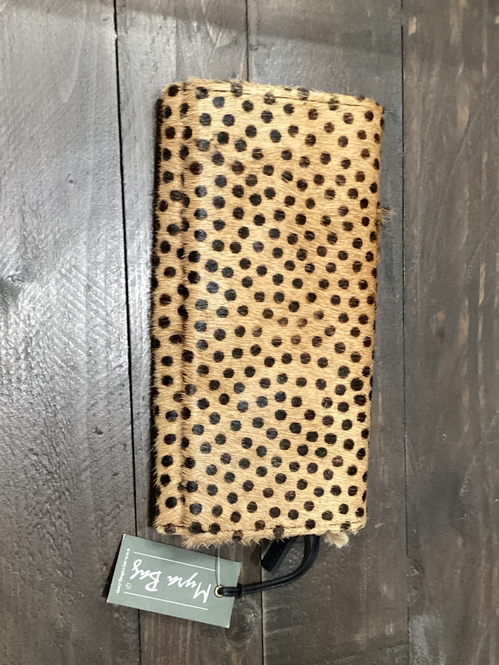 Myra Bag Tan and Black Spotted‎ Haircalf Wallet